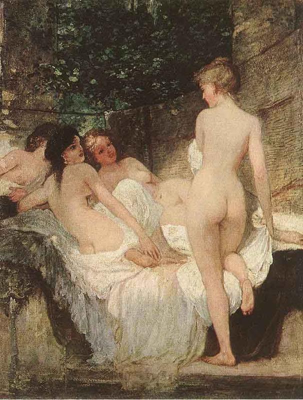 Lotz, Karoly After the Bath oil painting picture